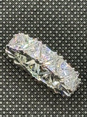 New CZ Silver Trillium Eternity Band, Size 8